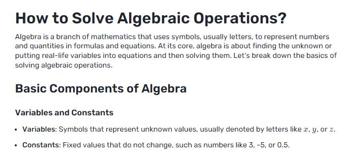 How Can Algebraic Operations Be Simplified and Manipulated Effectively?
